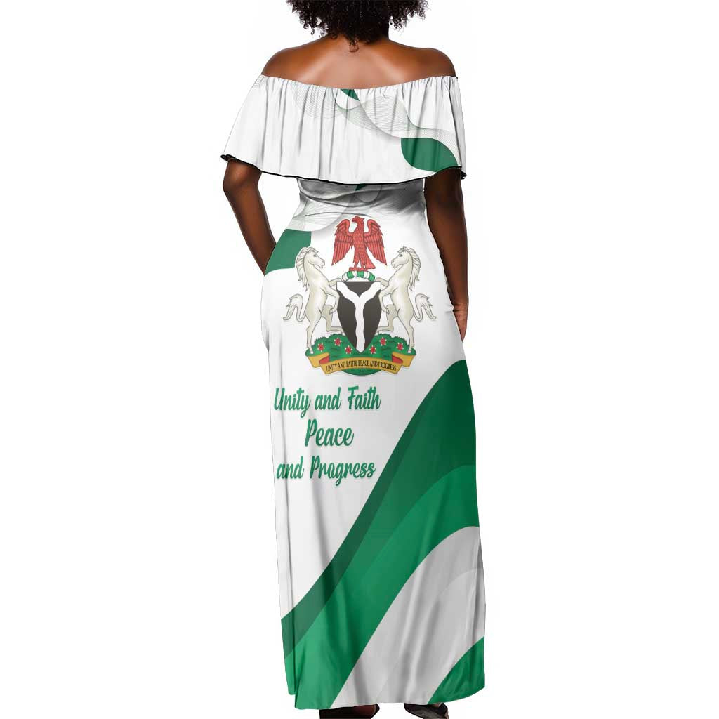 Nigeria Personalized Off Shoulder Maxi Dress Happy Independence Day - African Pride