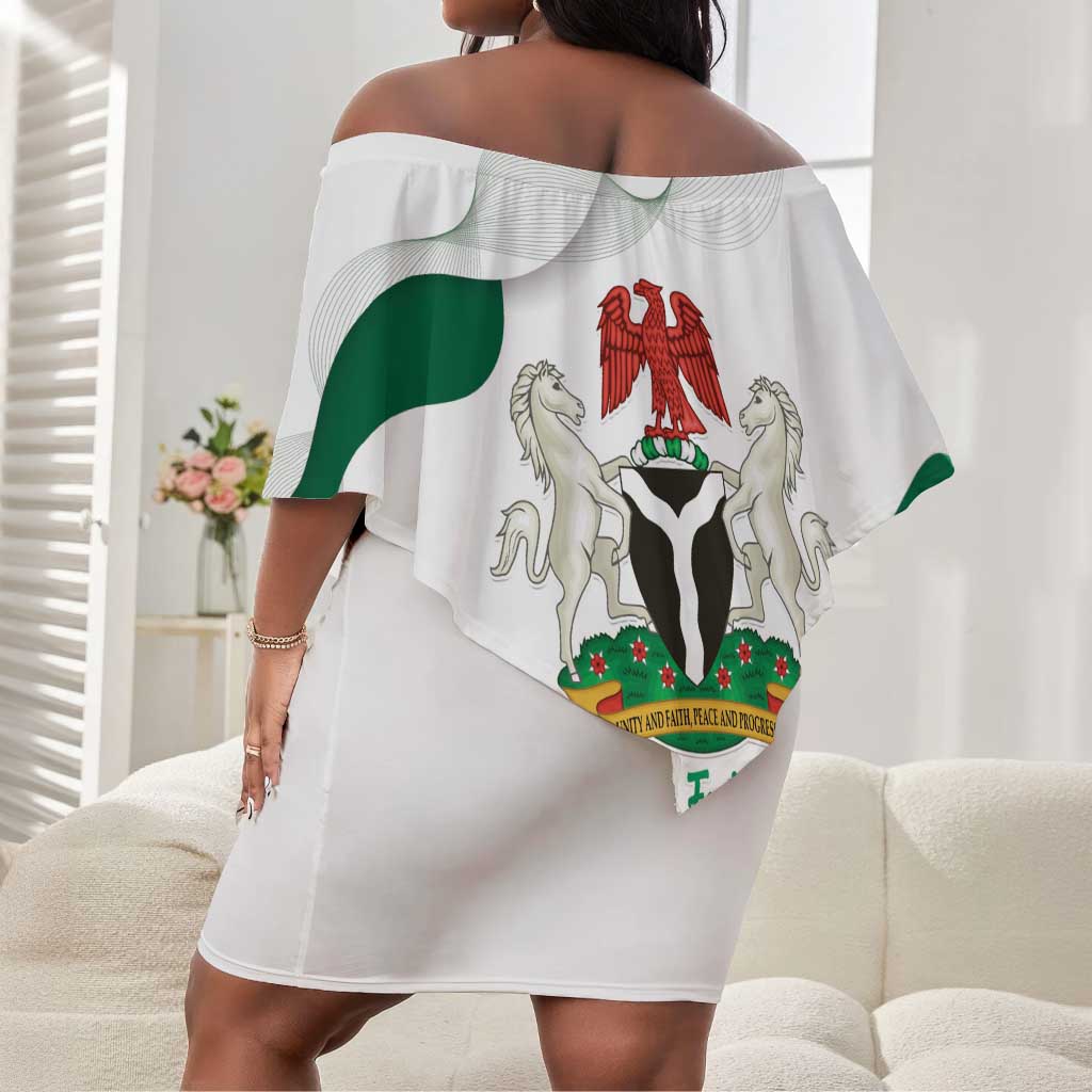 Nigeria Personalized Off Shoulder Short Dress Happy Independence Day - African Pride