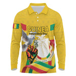 Guinea Personalized Long Sleeve Polo Shirt Happy Independence Day - African Pride