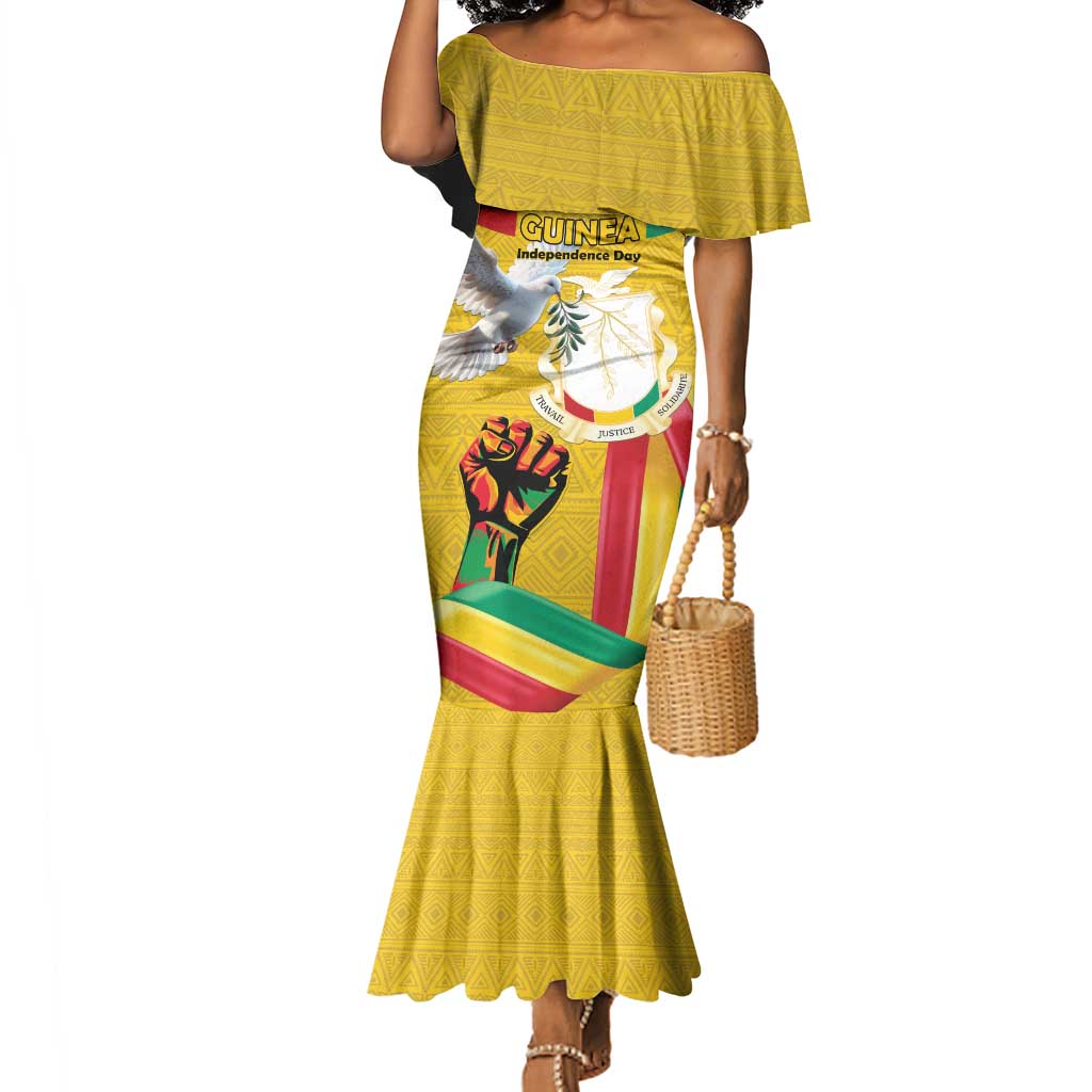 Guinea Personalized Mermaid Dress Happy Independence Day - African Pride
