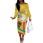 Guinea Personalized Off The Shoulder Long Sleeve Dress Happy Independence Day - African Pride