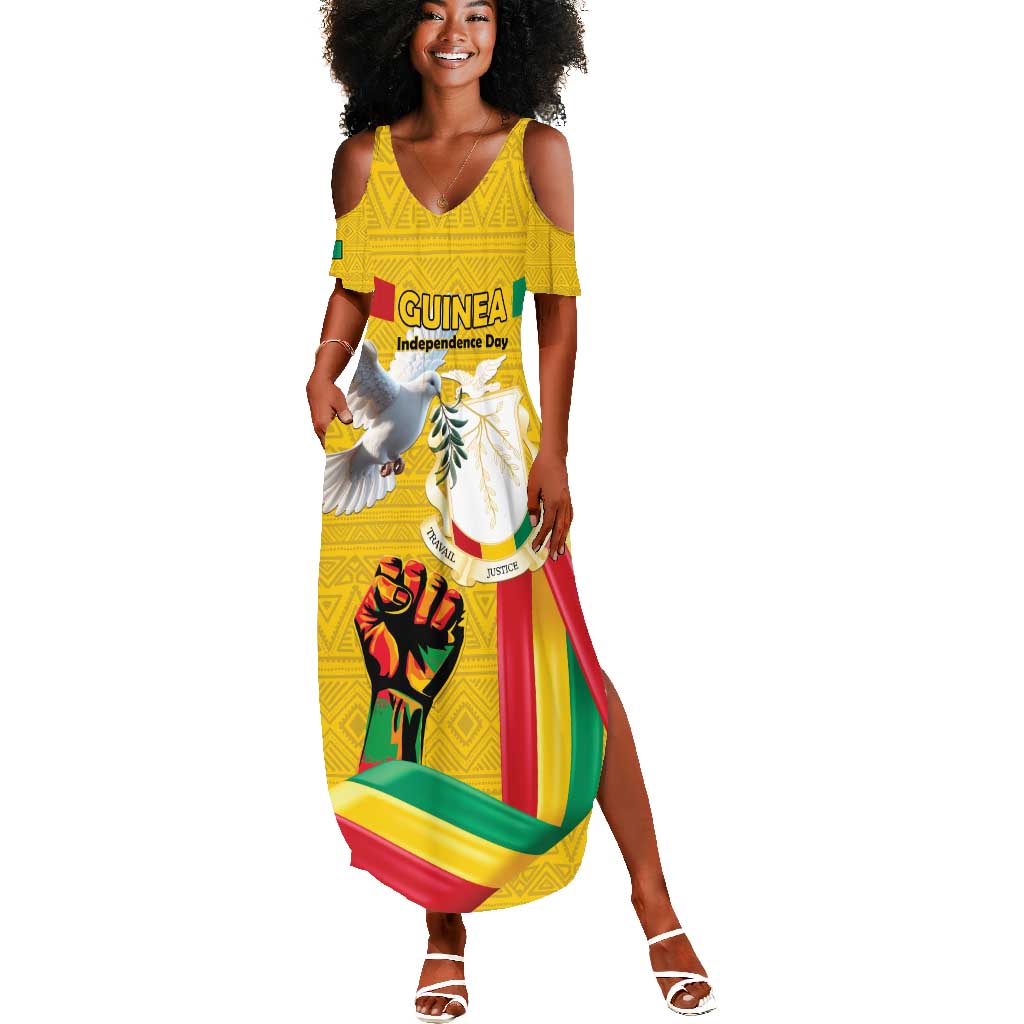 Guinea Personalized Summer Maxi Dress Happy Independence Day - African Pride