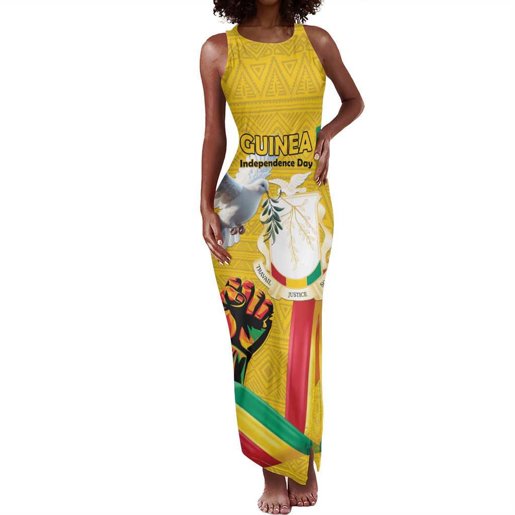 Guinea Personalized Tank Maxi Dress Happy Independence Day - African Pride
