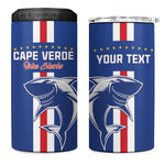 Custom Cape Verde Football 4 in 1 Can Cooler Tumbler Go Champions Tubaroes Azuis - African Pride