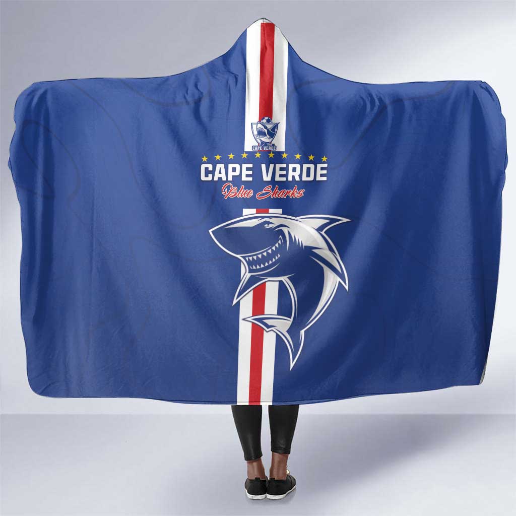 Cape Verde Football Hooded Blanket Go Champions Tubaroes Azuis - African Pride