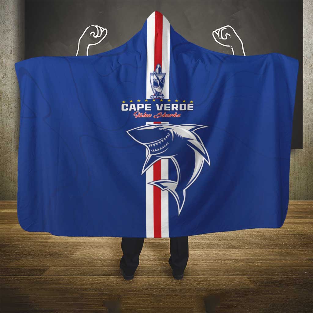 Cape Verde Football Hooded Blanket Go Champions Tubaroes Azuis - African Pride