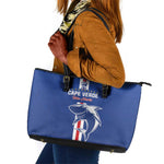 Cape Verde Football Leather Tote Bag Go Champions Tubaroes Azuis - African Pride