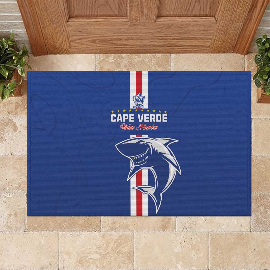 Cape Verde Football Rubber Doormat Go Champions Tubaroes Azuis - African Pride