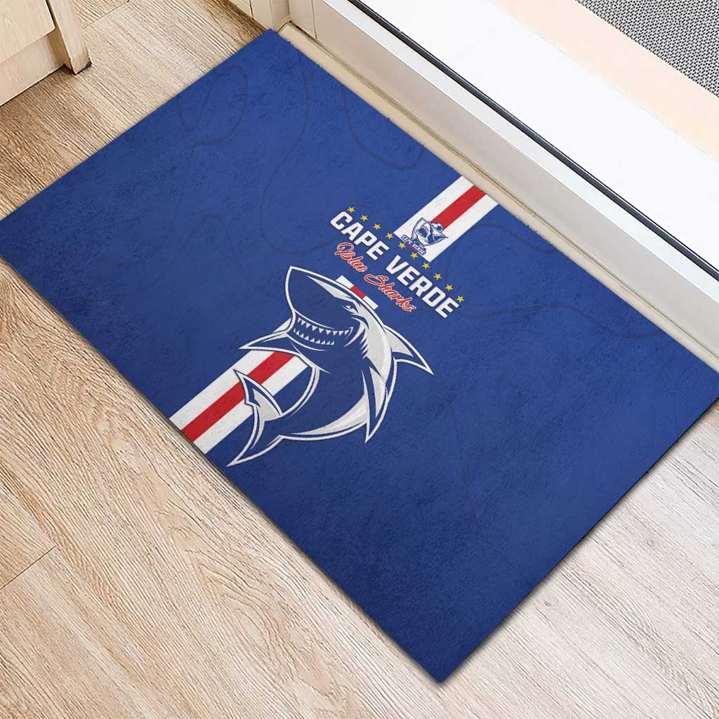 Cape Verde Football Rubber Doormat Go Champions Tubaroes Azuis - African Pride