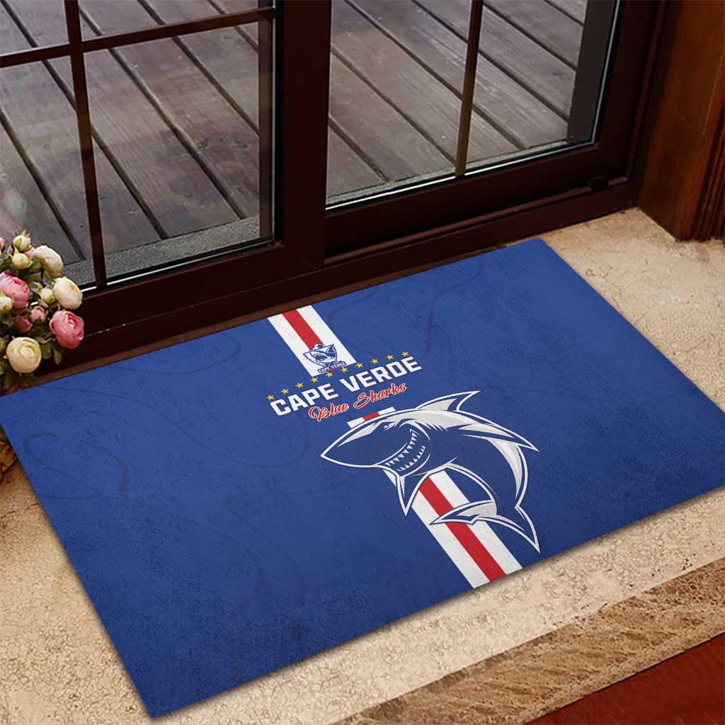 Cape Verde Football Rubber Doormat Go Champions Tubaroes Azuis - African Pride