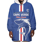 Custom Cape Verde Football Wearable Blanket Hoodie Go Champions Tubaroes Azuis - African Pride