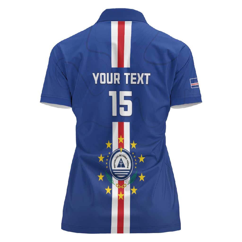 Custom Cape Verde Football Women Polo Shirt Go Champions Tubaroes Azuis - African Pride