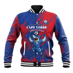 Custom Cape Verde Football Baseball Jacket Blue Sharks - Pride of the Islands - African Pride