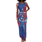 Custom Cape Verde Football Tank Maxi Dress Blue Sharks - Pride of the Islands - African Pride