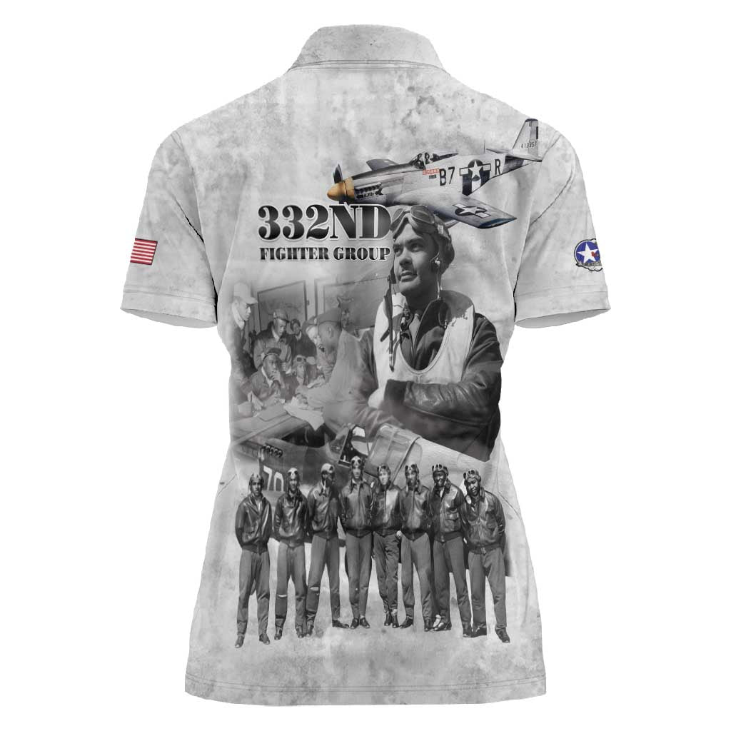 Legends of the Red Tails Women Polo Shirt Freedom Flyers Retro Style - African Pride