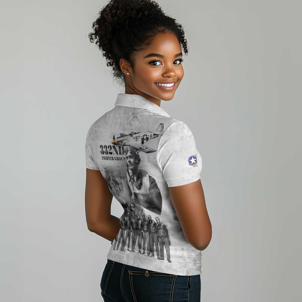 Legends of the Red Tails Women Polo Shirt Freedom Flyers Retro Style - African Pride