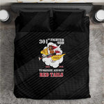 301st Fighter Squadron WWII Bedding Set Red Tails Heritage - Black - African Pride