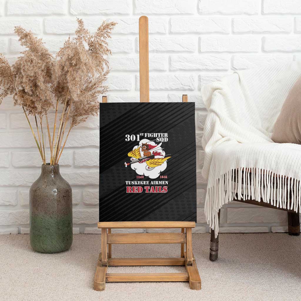 301st Fighter Squadron WWII Canvas Wall Art Red Tails Heritage - Black - African Pride
