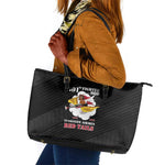 301st Fighter Squadron WWII Leather Tote Bag Red Tails Heritage - Black - African Pride