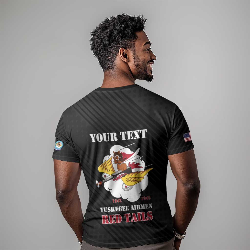 Personalized 301st Fighter Squadron WWII T shirt Red Tails Heritage - Black - African Pride