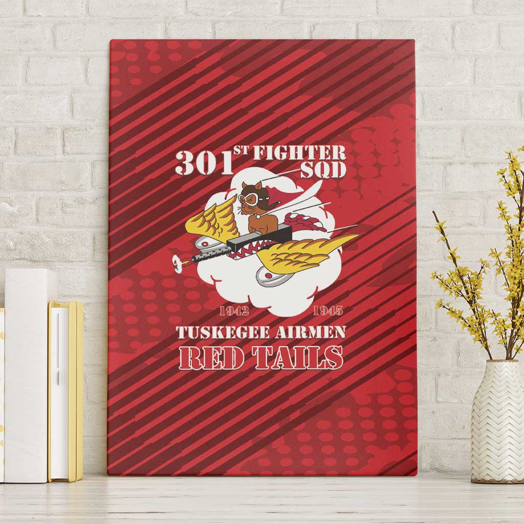 301st Fighter Squadron WWII Canvas Wall Art Red Tails Heritage - Red - African Pride