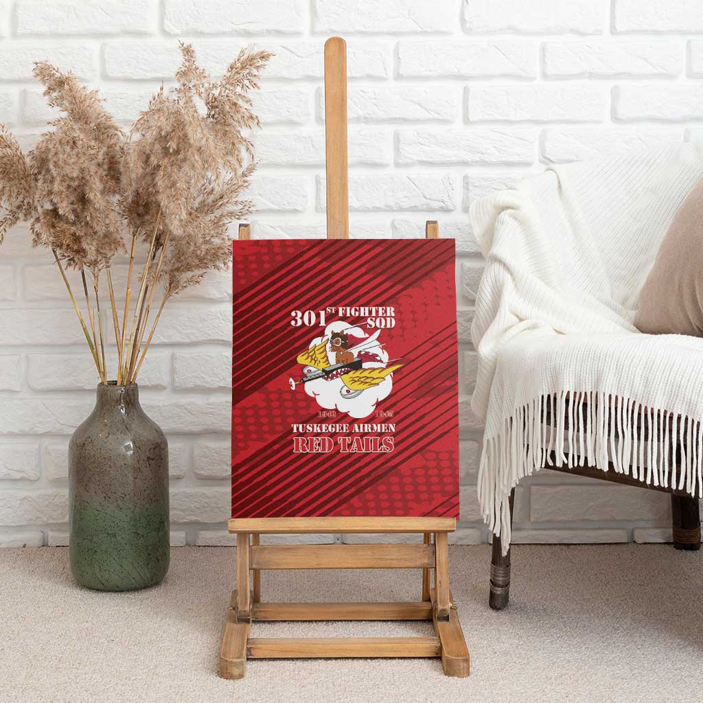 301st Fighter Squadron WWII Canvas Wall Art Red Tails Heritage - Red - African Pride