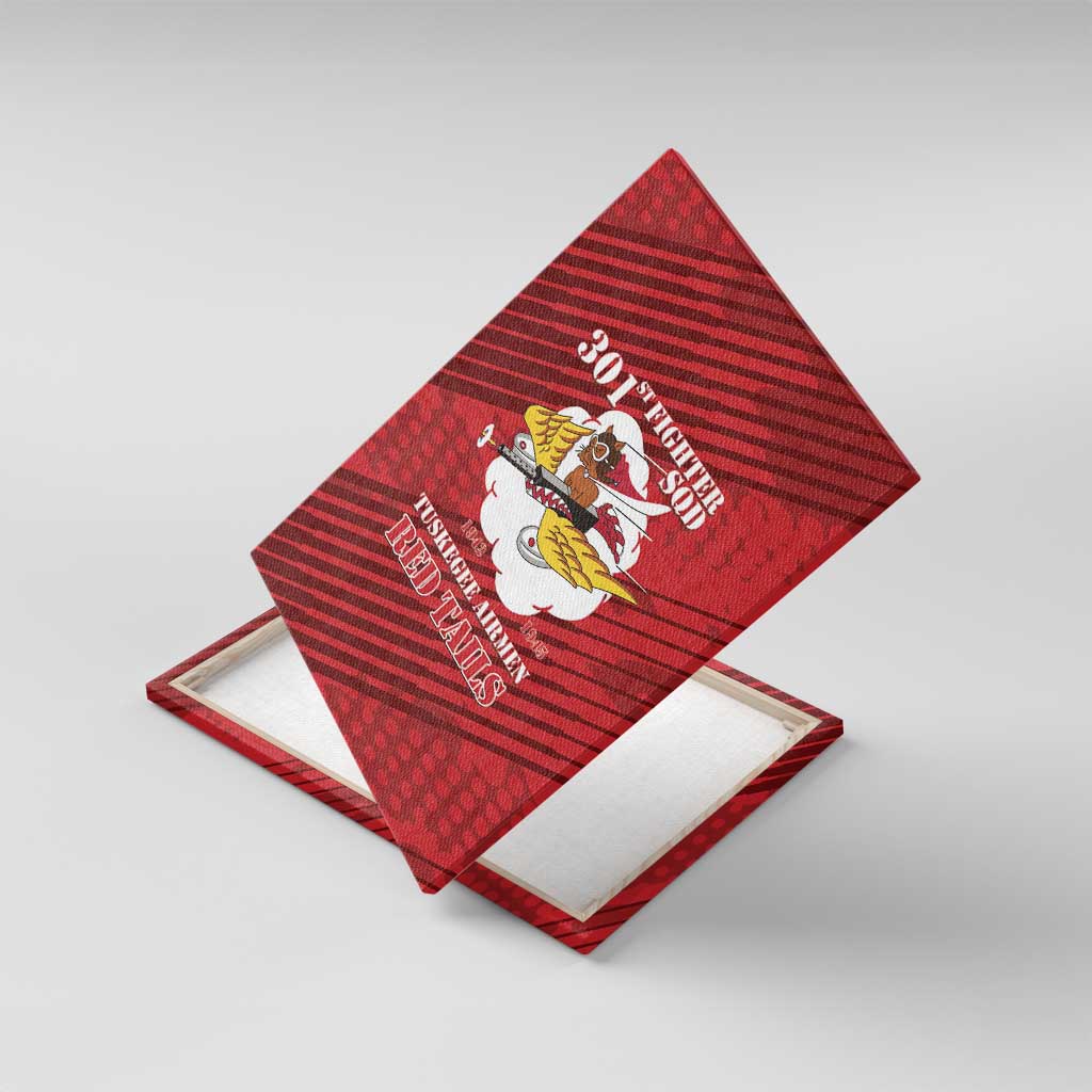 301st Fighter Squadron WWII Canvas Wall Art Red Tails Heritage - Red - African Pride