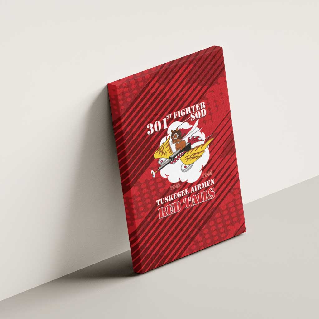 301st Fighter Squadron WWII Canvas Wall Art Red Tails Heritage - Red - African Pride