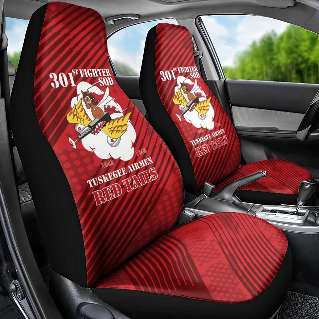 301st Fighter Squadron WWII Car Seat Cover Red Tails Heritage - Red - African Pride