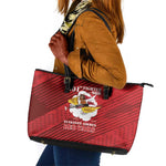 301st Fighter Squadron WWII Leather Tote Bag Red Tails Heritage - Red - African Pride