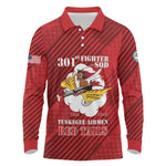 Personalized 301st Fighter Squadron WWII Long Sleeve Polo Shirt Red Tails Heritage - Red - African Pride