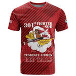 Personalized 301st Fighter Squadron WWII T shirt Red Tails Heritage - Red - African Pride