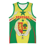 Personalised Afro Senegal Basketball Jersey Coat Of Arms Mix African Pattern - African Pride