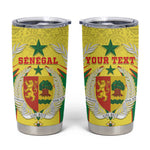 Personalised Afro Senegal Tumbler Cup Coat Of Arms Mix African Pattern