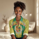 Personalised Afro Senegal Women Casual Shirt Coat Of Arms Mix African Pattern LT15