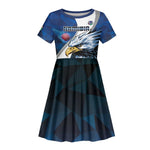 Custom Afro Namibia Cricket Kid Short Sleeve Dress Go Eagles