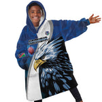 Custom Afro Namibia Cricket Kid Wearable Blanket Hoodie Go Eagles