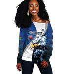 Custom Afro Namibia Cricket Off Shoulder Sweater Go Eagles