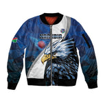 Custom Afro Namibia Cricket Sleeve Zip Bomber Jacket Go Eagles
