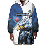 Custom Afro Namibia Cricket Wearable Blanket Hoodie Go Eagles