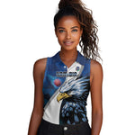 Custom Afro Namibia Cricket Women Sleeveless Polo Shirt Go Eagles