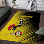 Uganda Football Custom Area Rug African Pattern Mix Grunge Style - Yellow Color