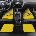 Uganda Football Custom Car Mats African Pattern Mix Grunge Style - Yellow Color