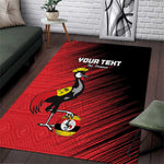 Uganda Football Custom Area Rug African Pattern Mix Grunge Style - Red Color