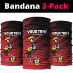 Uganda Football Custom Neck Gaiter African Pattern Mix Grunge Style - Red Color LT15
