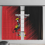 Uganda Football Custom Window Curtain African Pattern Mix Grunge Style - Red Color