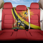 Personalised Afro Uganda Back Car Seat Cover Black Crowned Crane With Coat Of Arms