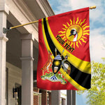 Personalised Afro Uganda Garden Flag Black Crowned Crane With Coat Of Arms