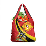 Personalised Afro Uganda Grocery Bag Black Crowned Crane With Coat Of Arms