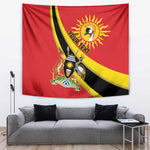 Personalised Afro Uganda Tapestry Black Crowned Crane With Coat Of Arms